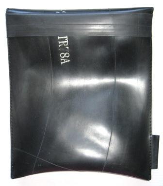 Rear view of the recycled inner tube I-Pad sleeve by recycled.co.nz